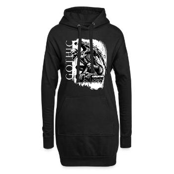 Gargoyle Skull // Gothic Skelett // Fantasy FS0238 - Hoodie-Kleid - Schwarz - Vorne