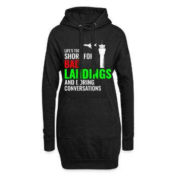 Fluglotse ATC Aviation Humor Flugzeug - Hoodie-Kleid - Schwarz - Vorne