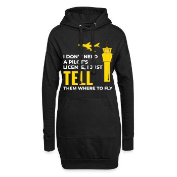 Fluglotse ATC Aviation Humor Flugzeug - Hoodie-Kleid - Schwarz - Vorne