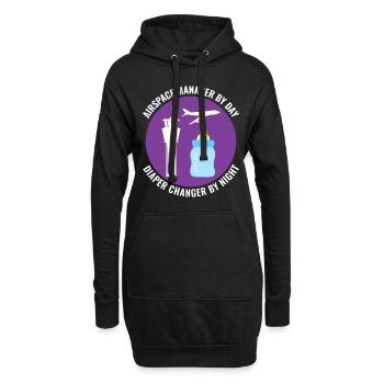 Fluglotse ATC Aviation Humor Flugzeug - Hoodie-Kleid - Schwarz - Vorne