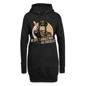 Ne dites jamais non au chocolat - Sweat-shirt à capuche long Femme - noir - Devant