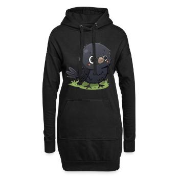 D’adorables amis corbeaux kawaii pour vous - Sweat-shirt à capuche long Femme - noir - Devant