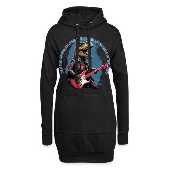 T-Rex Punk Rock: Dinosaurier Design für Rock Fans - Hoodie-Kleid - Schwarz - Vorne