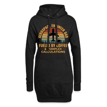 Luft- und Raumfahrtingenieur Papa Kaffee Flugzeug Flugzeug - Hoodie-Kleid - Schwarz - Vorne