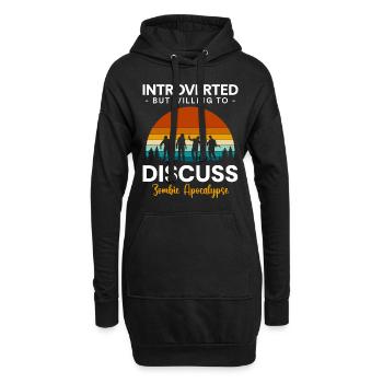 Antisozial Reserviert Verschwiegen - Hoodie-Kleid - Schwarz - Vorne