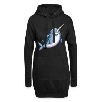 Motif narval ludique pour les fans d’animaux marins - Sweat-shirt à capuche long Femme - noir - Devant