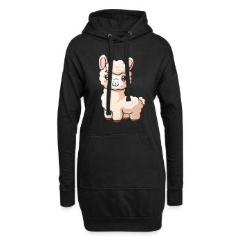 Joli motif d’alpaga pour les amoureux des animaux - Sweat-shirt à capuche long Femme - noir - Devant