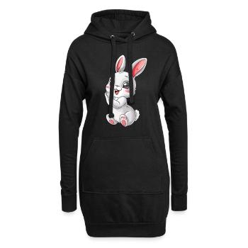 Magie de lapin mignon pour vous - Sweat-shirt à capuche long Femme - noir - Devant