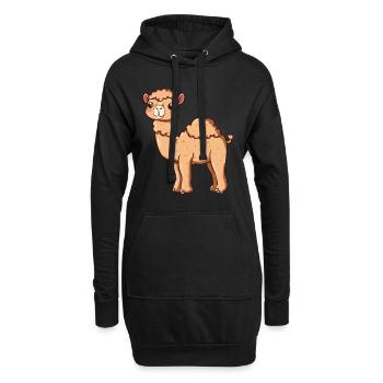 L’alpaga mignon vous sourit - Sweat-shirt à capuche long Femme - noir - Devant