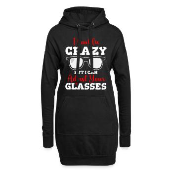 Lunettes Mode Ophtalmologiste Optique - Sweat-shirt à capuche long Femme - noir - Devant