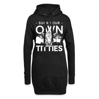 Bovins de lait de vache naturel - Sweat-shirt à capuche long Femme - noir - Devant
