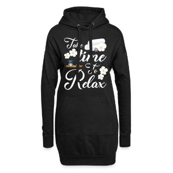 Spa Relax Pilates - Sweat-shirt à capuche long Femme - noir - Devant