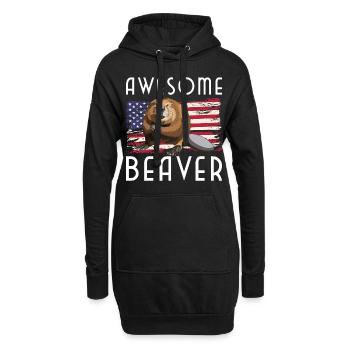 Animal Dam Canada Wood - Sweat-shirt à capuche long Femme - noir - Devant