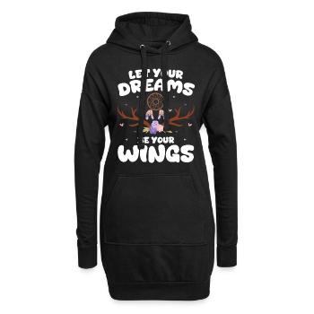 Capteur de rêves Motivation mystique - Sweat-shirt à capuche long Femme - noir - Devant