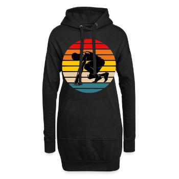 Sprinter Athlete - Hoodie-Kleid - Schwarz - Vorne