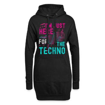 Techno Electro Dancing Jumpstyle - Sweat-shirt à capuche long Femme - noir - Devant