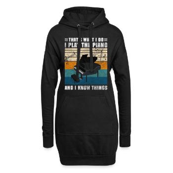 Concert de pianiste musicien classique - Sweat-shirt à capuche long Femme - noir - Devant