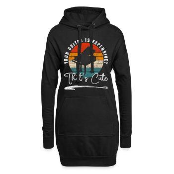 Klavierspieler Musikalisch Musikinstrument - Hoodie-Kleid - Schwarz - Vorne
