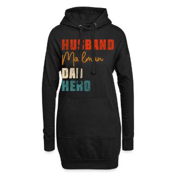 Post Pakete Dienstleistung - Hoodie-Kleid - Schwarz - Vorne