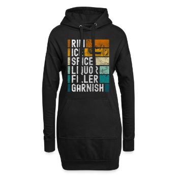 Cocktail Boissons Boisson Boisson - Sweat-shirt à capuche long Femme - noir - Devant
