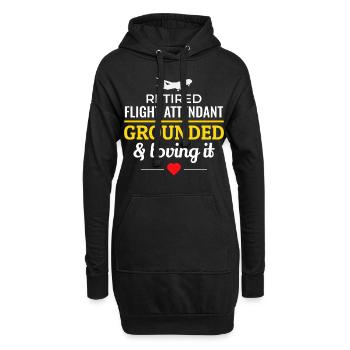Flugbegleiter im Ruhestand Flugbegleiter Flugbegleiter - Hoodie-Kleid - Schwarz - Vorne