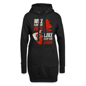 Straßenmusiker Spende Band - Hoodie-Kleid - Schwarz - Vorne