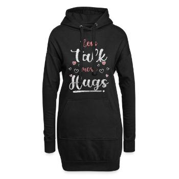 Kuscheln Geborgenheit Weich Romantisch - Hoodie-Kleid - Schwarz - Vorne