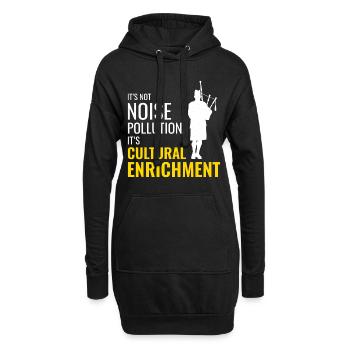 Instrument de joueur de cornemuse Musique écossaise - Sweat-shirt à capuche long Femme - noir - Devant