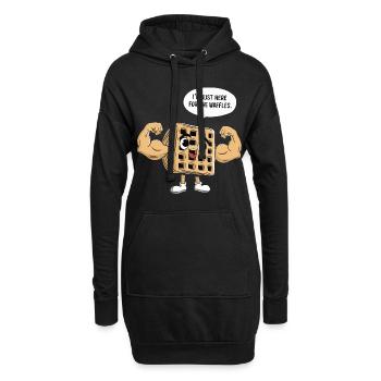 Ich bin nur hier wegen der Waffeln - Hoodie-Kleid - Schwarz - Vorne