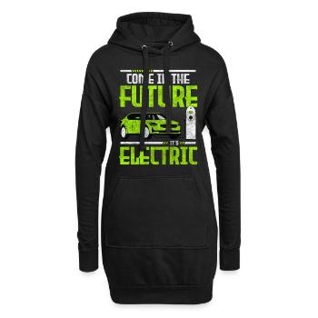 Elektroauto Elektrisch Fahrzeug - Hoodie-Kleid - Schwarz - Vorne