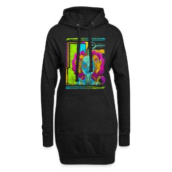 Zukunft Cosplay Neon Gamer - Hoodie-Kleid - Schwarz - Vorne