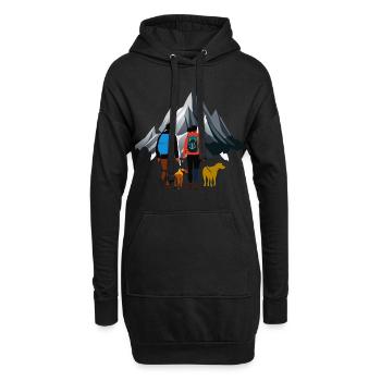 Randonnée et chiens Randonneur en plein air Couple d’animaux de compagnie - Sweat-shirt à capuche long Femme - noir - Devant