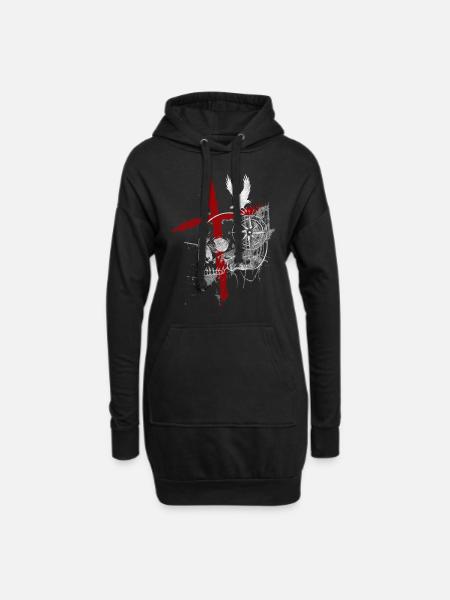 Style Hart Wikinger Uhr - Hoodie-Kleid - Schwarz