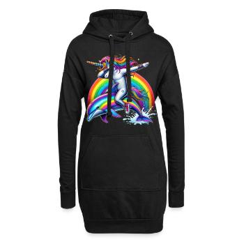 Drôle Dabbing Licorne Fermier Amoureux des animaux Dab - Sweat-shirt à capuche long Femme - noir - Devant
