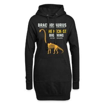 Brachiosaure dinosaure dinosaure dinosaure chasse aux fossiles - Sweat-shirt à capuche long Femme - noir - Devant