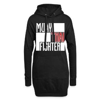 Combattant de Muay Thai - Sweat-shirt à capuche long Femme - noir - Devant
