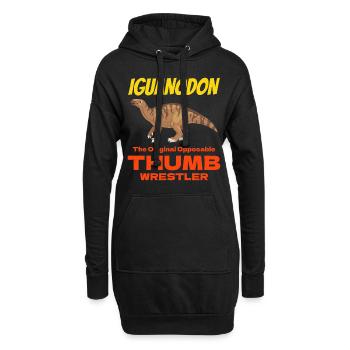 Iguanodon Dinosaurier Dino Paläontologe Fossil - Hoodie-Kleid - Schwarz - Vorne