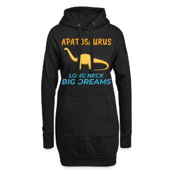Apatosaurus Dinosaurier Dino Paläontologe Fossil - Hoodie-Kleid - Schwarz - Vorne