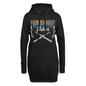 Fumeurs Cigarettes Chanvre Glow Sticks - Sweat-shirt à capuche long Femme - noir - Devant