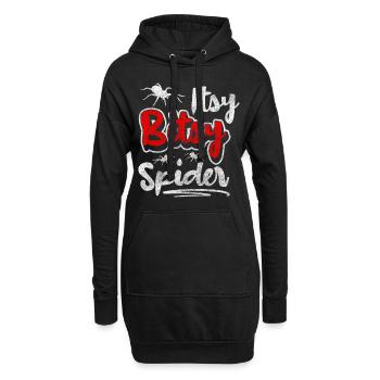 Spinne Haustier Biss Horror - Hoodie-Kleid - Schwarz - Vorne