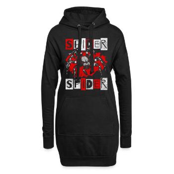 Spinnen Netz Beute Insekt - Hoodie-Kleid - Schwarz - Vorne