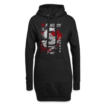 Tradition du Dragon Chine - Sweat-shirt à capuche long Femme - noir - Devant