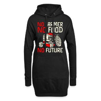 Landwirt Feld Wirt - Hoodie-Kleid - Schwarz - Vorne