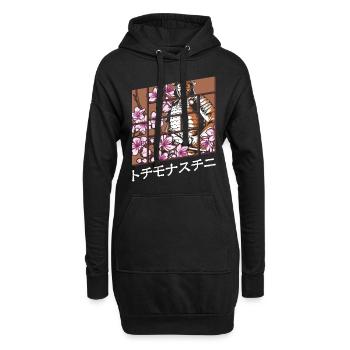 Culture Japon Voyage dans le temps - Sweat-shirt à capuche long Femme - noir - Devant