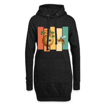 Ruche d’abeille - Sweat-shirt à capuche long Femme - noir - Devant