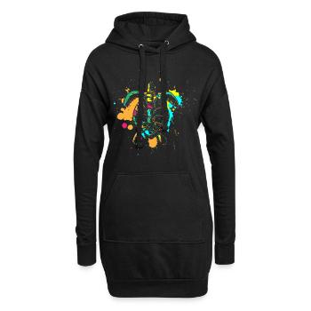 Eau de mer Mignon - Sweat-shirt à capuche long Femme - noir - Devant