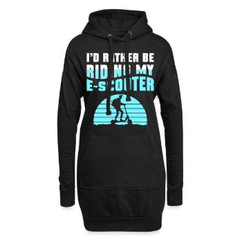 E-Scooter Rollerfahren Umwelt Motor - Hoodie-Kleid - Schwarz - Vorne