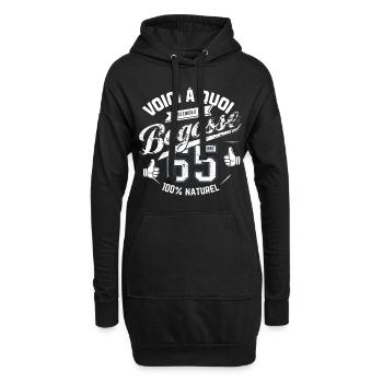 Bogosse de 65 Ans - Sweat-shirt à capuche long Femme - noir - Devant