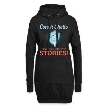 Conque Coquillages Collector Beachcomber Coquillage - Sweat-shirt à capuche long Femme - noir - Devant