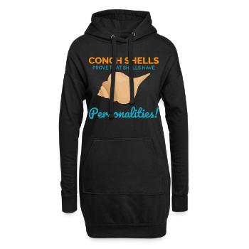Conque Coquillages Collector Beachcomber Coquillage - Sweat-shirt à capuche long Femme - noir - Devant
